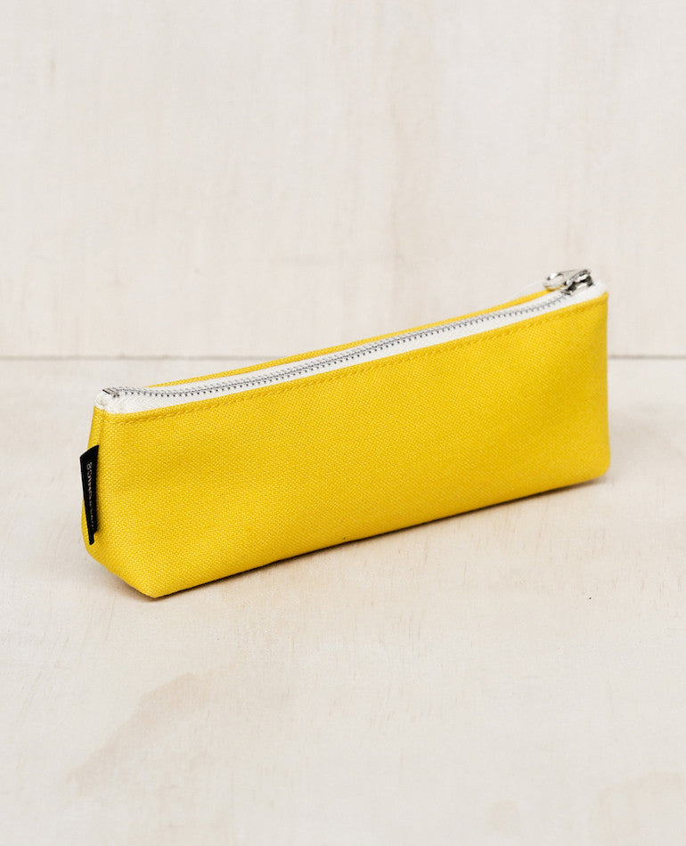 DELFONICS | CANVAS THIN PENCIL CASE, YELLOW | BackstreetShopper.com.au