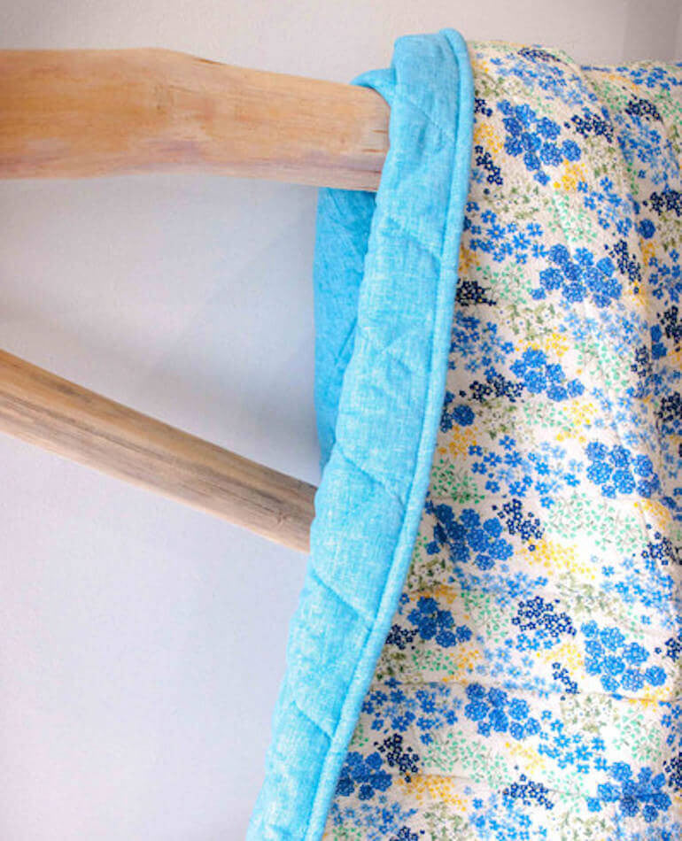 MILLY + EUGENE | BLUE FLORAL BABY COT BLANKET | BackstreetShopper.com.au