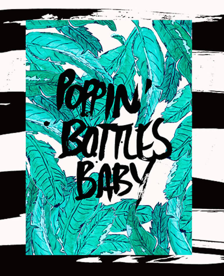 Peppa Hart | Poppin Bottles Baby Art Print | BackstreetShopper.com.au