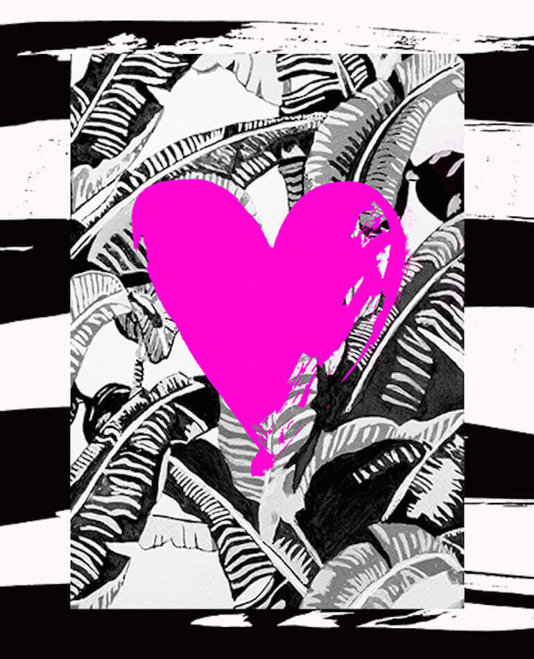 Peppa Hart | Pink Hearts and Dark Nights Art Print | BackstreetShopper.com.au