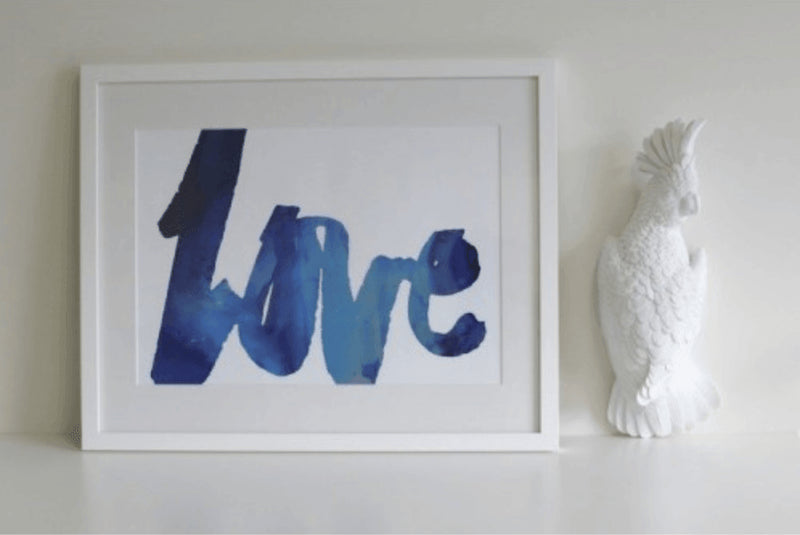 Blue Love Art Print | Rachel Kennedy Design | BackstreetShopper.com.au