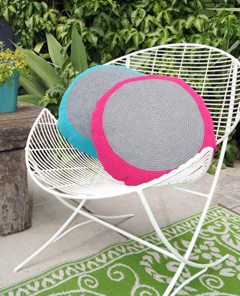 Pink Grey Crocheted Cushion | Taylor + Cloth | BackstreetShopper.com.au