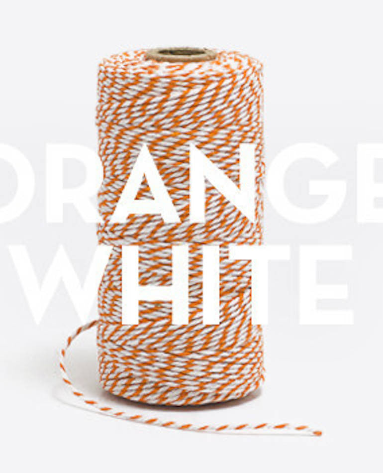Bakers twine orange/white, Compendium Design Store