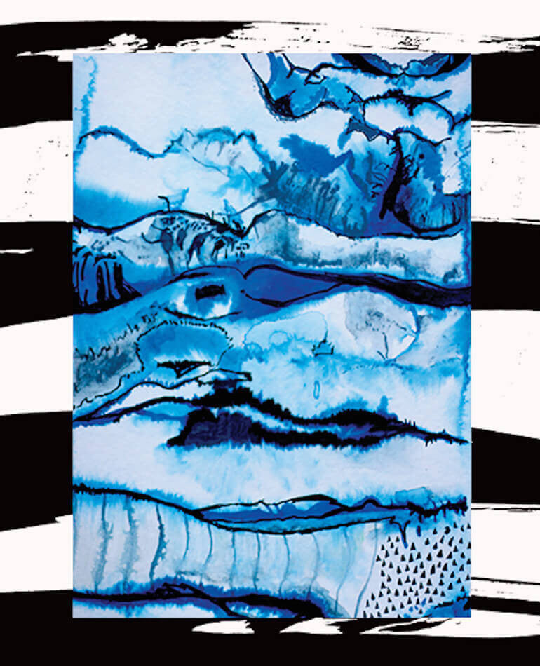 Peppa Hart | Blue Wash Art Print | BackstreetShopper.com.au