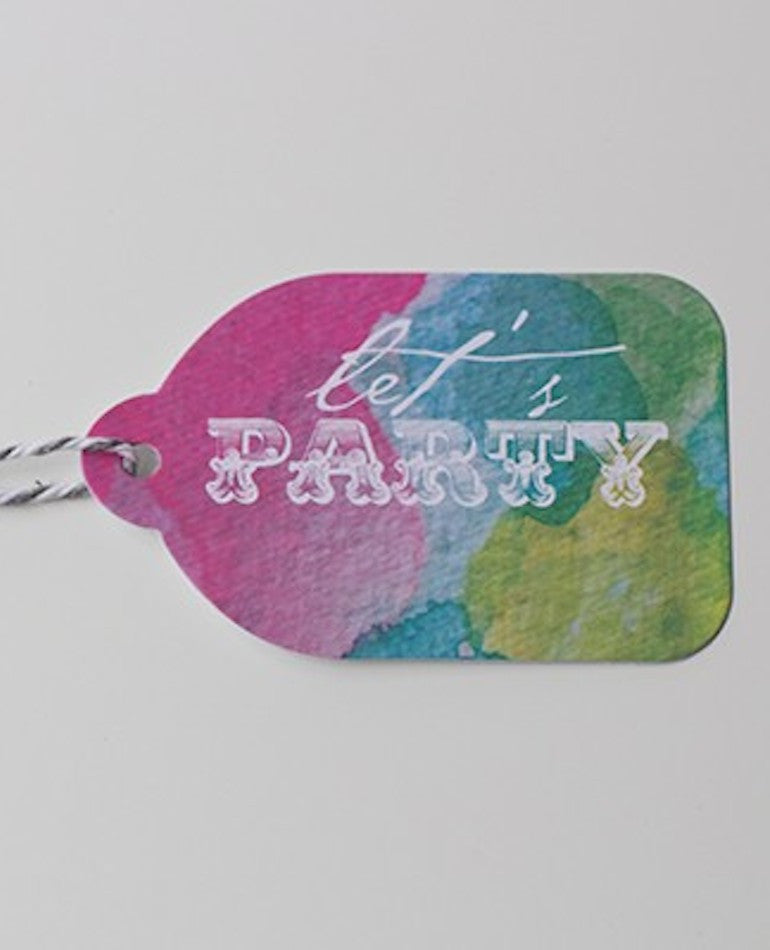 Lets party gift tag | Rachel Kennedy Design | BackstreetShopper.com.au
