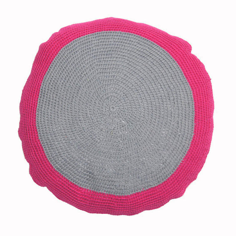 Pink Grey Crocheted Cushion | Taylor + Cloth | BackstreetShopper.com.au
