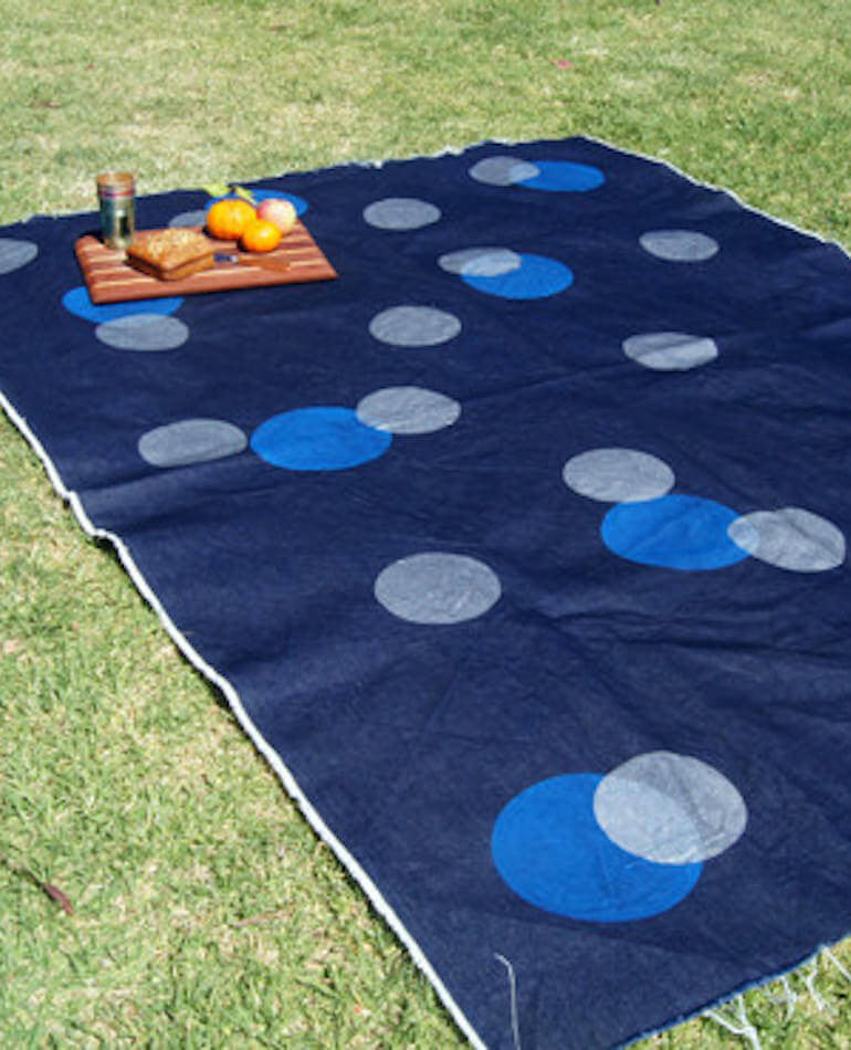 Taylor + Cloth | Spotted denim picnic blanket | BackstreetShopper.com.au